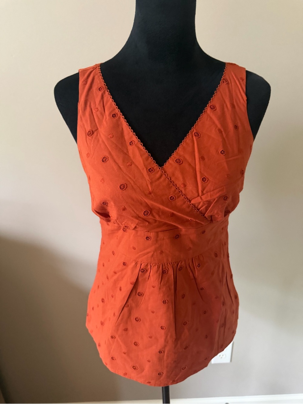 LOFT NWT Rust Sleeveless Side Zip Tank Top Size 2